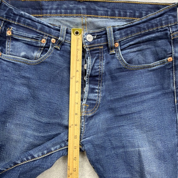 Levis 501 Jeans Men 31x32 Blue Denim Pant Button Fly Distressed American Classic - Picture 13 of 15
